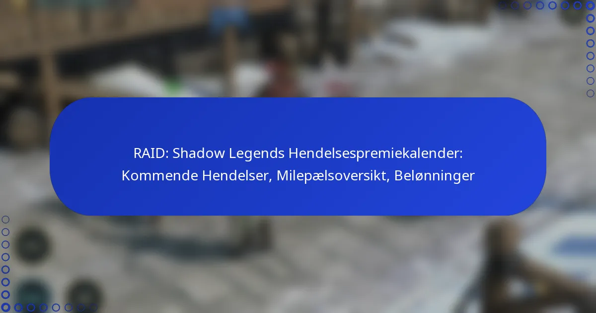 RAID: Shadow Legends Hendelsespremiekalender: Kommende Hendelser, Milepælsoversikt, Belønninger