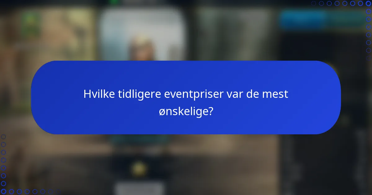 Hvilke tidligere eventpriser var de mest ønskelige?