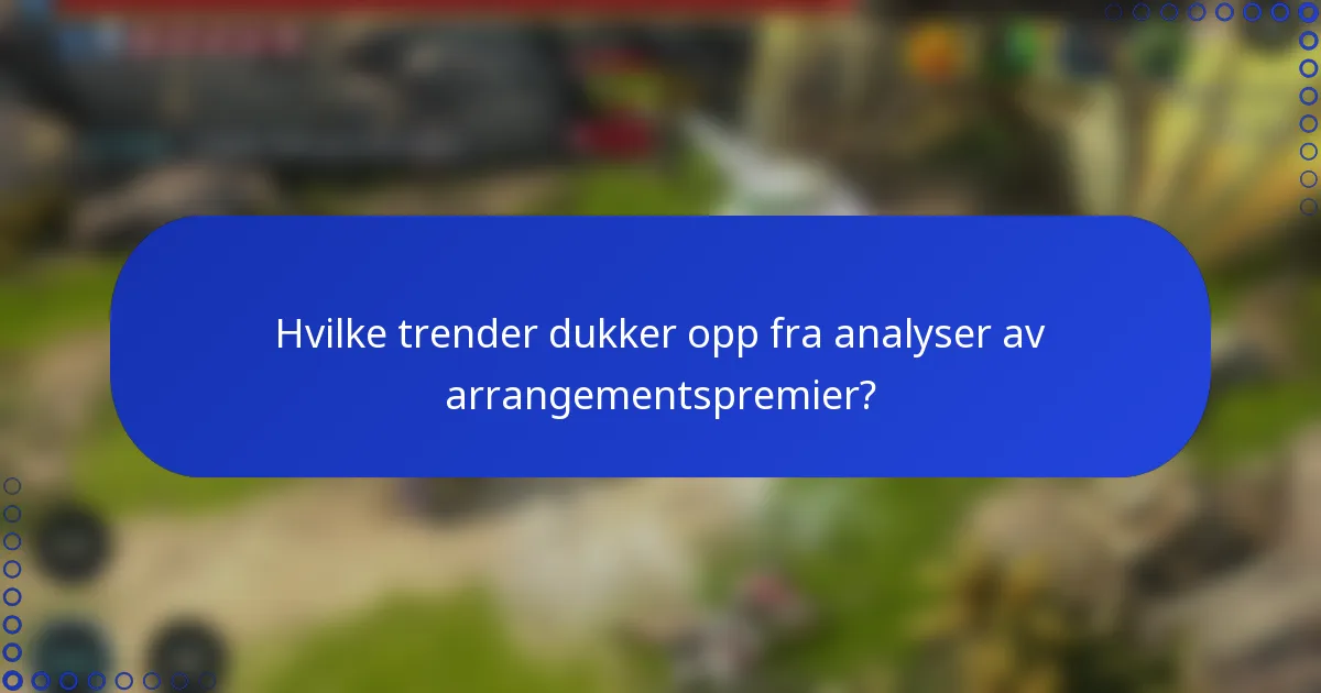 Hvilke trender dukker opp fra analyser av arrangementspremier?