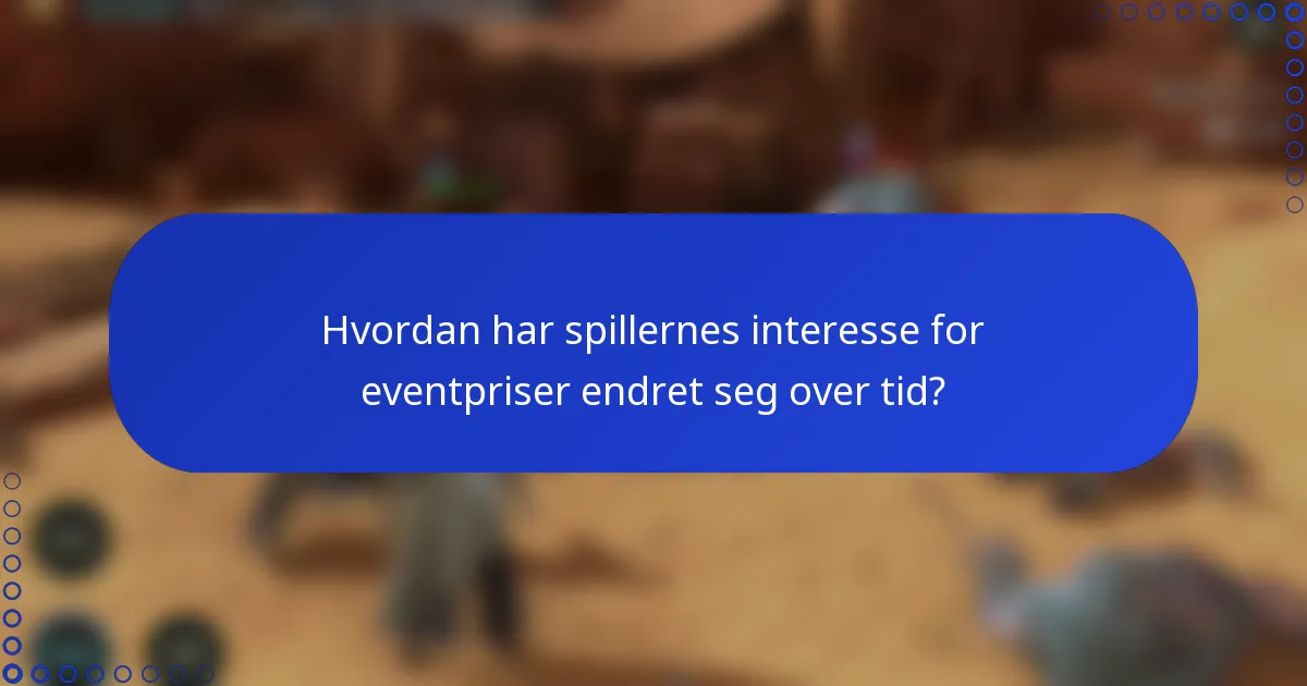 Hvordan har spillernes interesse for eventpriser endret seg over tid?