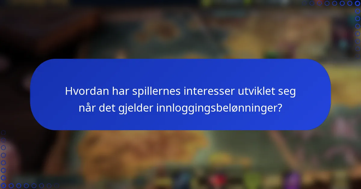 Hvordan har spillernes interesser utviklet seg når det gjelder innloggingsbelønninger?