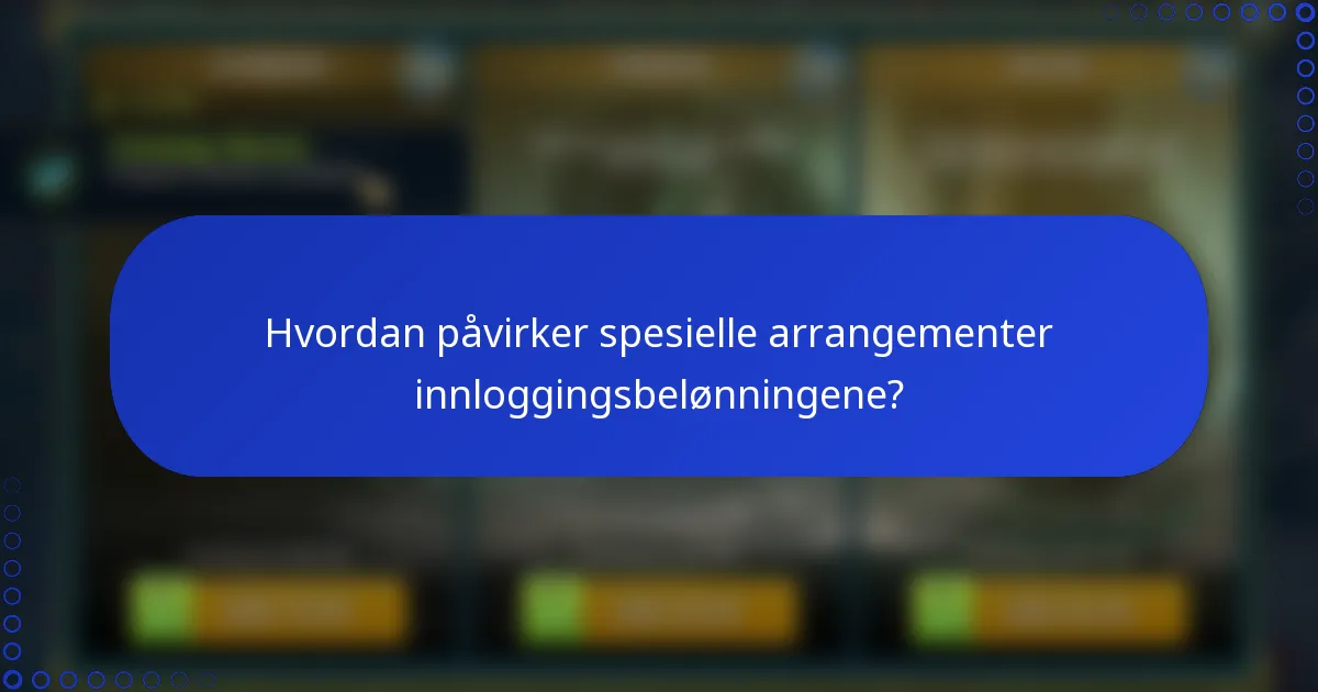 Hvordan påvirker spesielle arrangementer innloggingsbelønningene?